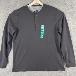 Eddie Bauer Shirt Mens Large Supersoft Thermal Henley Classic Fit Long Sleeve